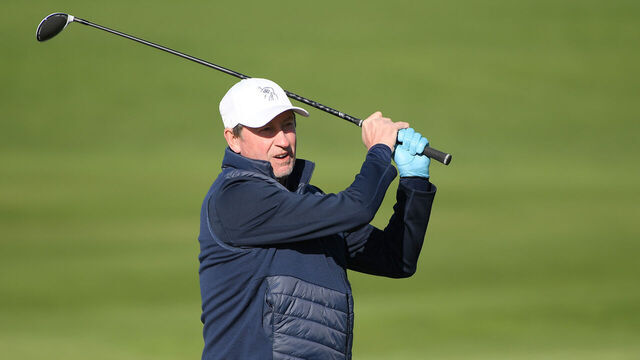 PEBBLE BEACH, CALIFORNIA - FEBRUARY 09: Former NHL player Wayne Gretzky plays a shot on the second hole during the final round of the AT&T Pebble Beach Pro-Am at Pebble Beach Golf Links on February 09, 2020 in Pebble Beach, California.