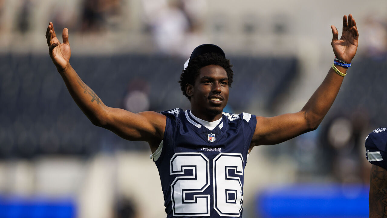 INGLEWOOD, CALIFORNIA - AUGUST 11: DaRon Bland #26 of the Dallas Cowboys walks off the field during a preseason game against the Los Angeles Rams at SoFi Stadium on August 11, 2024 in Inglewood, California.