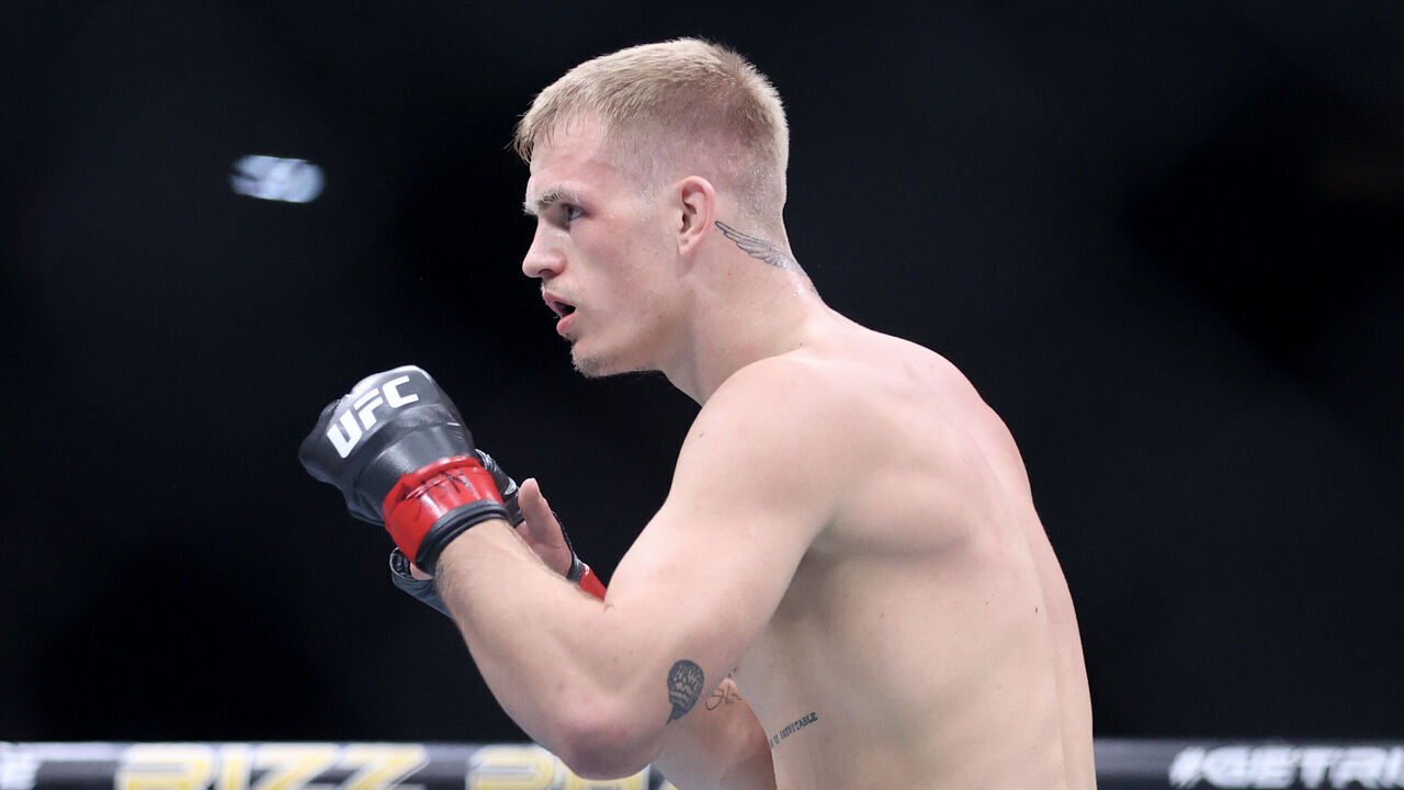 LAS VEGAS, NEVADA - JUNE 29: Ian Machado Garry of Ireland looks on during a welterweight bout during UFC 303 at T-Mobile Arena on June 29, 2024 in Las Vegas, Nevada.