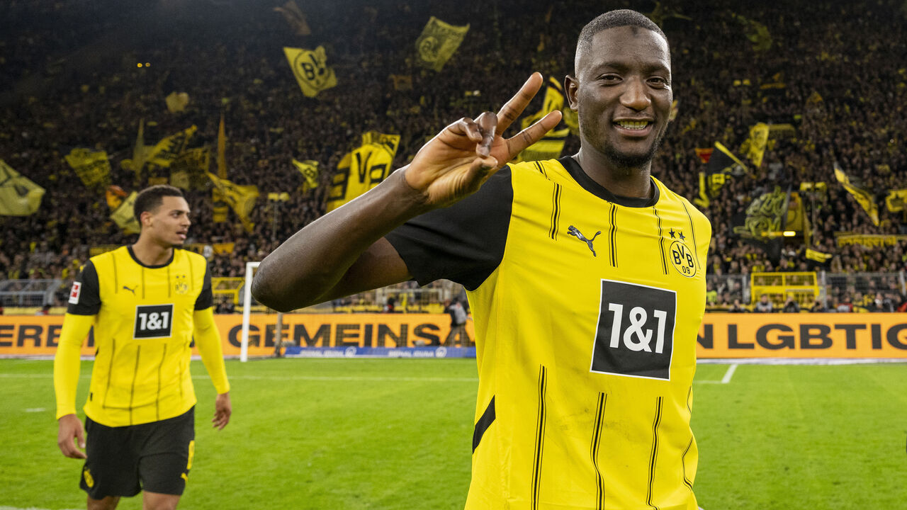 DORTMUND, GERMANY - NOVEMBER 2: Serhou Guirassy of Borussia Dortmund after the Bundesliga match between Borussia Dortmund and RB Leipzig at Signal Iduna Park on November 2, 2024 in Dortmund, Germany.
