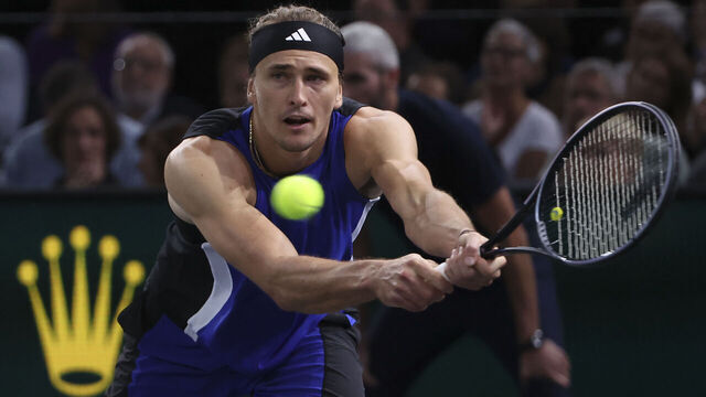 PARIS, FRANCE - NOVEMBER 2: Alexander Zverev of Germany during his semifinal against Holger Rune of Denmark on day six of the Rolex Paris Masters 2024 at Accor Arena on November 2, 2024 in Paris, France.