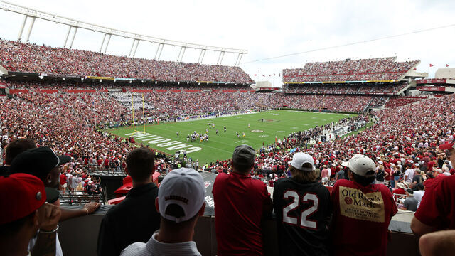 COLUMBIA, SOUTH CAROLINA - SEPTEMBER 14: Fans look on as the LSU Tigers take on the South Carolina Gamecocks at Williams-Brice Stadium on September 14, 2024 in Columbia, South Carolina.