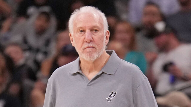 SAN ANTONIO, TX - OCTOBER 28: Head Coach Gregg Popovich of the San Antonio Spurs looks on during the game against the Houston Rockets on October 28, 2024 at the Frost Bank Center in San Antonio, Texas. Mandatory Copyright Notice: Copyright 2024 NBAE (Photos by Jesse D. Garrabrant/NBAE via Getty Images)