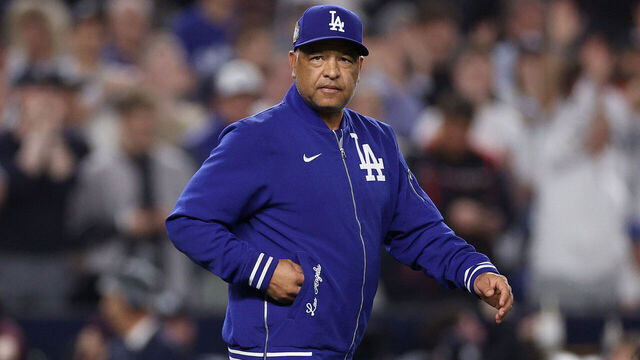 NEW YORK, NEW YORK - OCTOBER 30: Manager Dave Roberts #30 of the Los Angeles Dodgers walks back to the dugout after relieving starting pitcher Jack Flaherty #0 during the second inning of Game Five of the 2024 World Series against the New York Yankees at Yankee Stadium on October 30, 2024 in the Bronx borough of New York City.