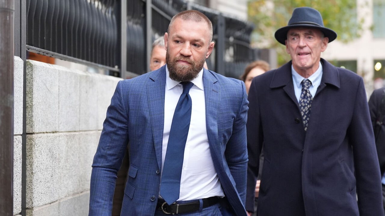 Mixed Martial Arts fighter Conor McGregor outside the High Court in Dublin, where he is appearing for a personal injury case against him. Picture date: Tuesday November 5, 2024.
