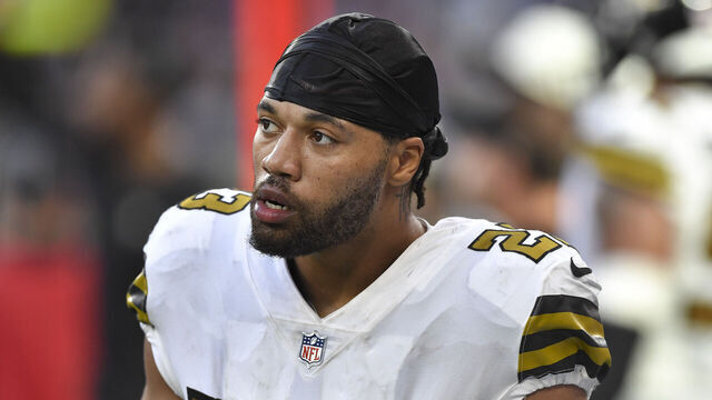 LONDON, ENGLAND - OCTOBER 02: Marshon Lattimore of New Orleans Saints looks on after the NFL match between Minnesota Vikings v New Orleans Saints at Tottenham Hotspur Stadium on October 2, 2022 in London, England.