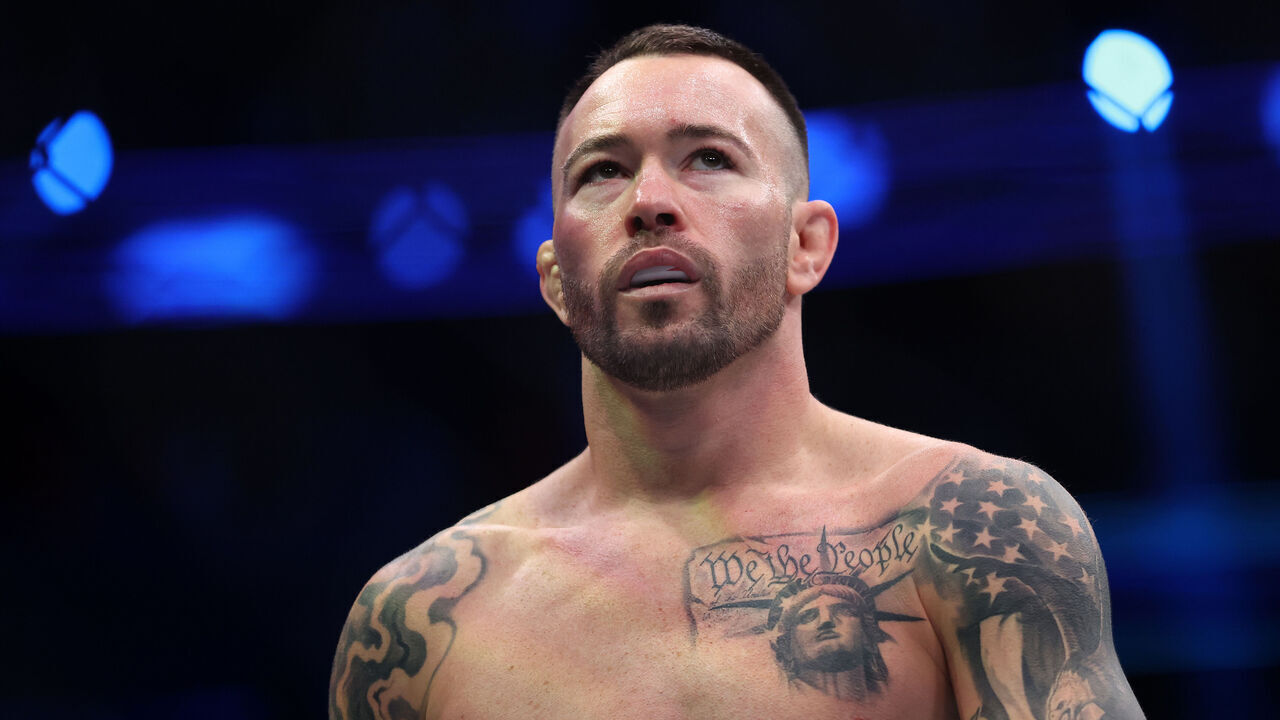 LAS VEGAS, NEVADA - DECEMBER 16: Colby Covington of the United States looks on prior to a welterweight title fight against Leon Edwards of England during the UFC 296: Edwards vs. Covington event at T-Mobile Arena on December 16, 2023 in Las Vegas, Nevada.