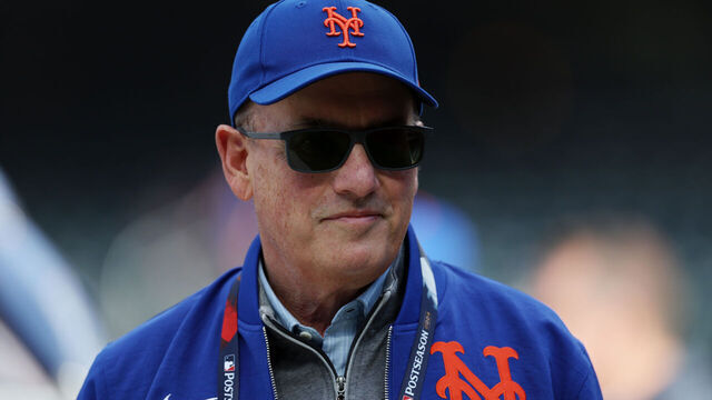 NEW YORK, NEW YORK - OCTOBER 09: New York Mets owner Steve Cohen looks on before Game Four of the Division Series against the Philadelphia Phillies at Citi Field on October 09, 2024 in New York City.