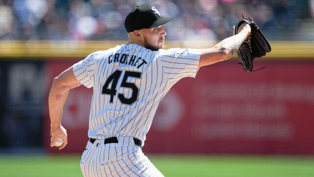 CHICAGO, IL - APRIL 13: Garret Crochet #45 of the Chicago White Sox pitches against the Cincinnati Reds at Guaranteed Rate Field on April 13, 2024 in Chicago, Illinois.