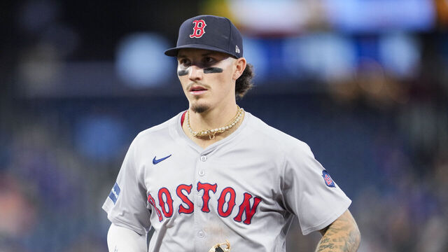 TORONTO, ON - SEPTEMBER 24: Jarren Duran #16 of the Boston Red Sox looks on against the Toronto Blue Jays in their MLB game at the Rogers Centre on September 24, 2024 in Toronto, Ontario, Canada.