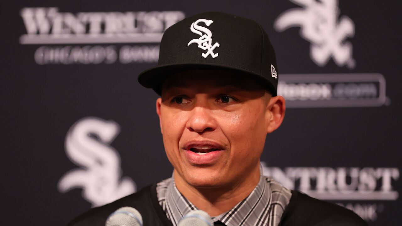 CHICAGO, ILLINOIS - NOVEMBER 08: New Manager Will Venable of the Chicago White Sox speaks to the media during a introductory press conference at Guaranteed Rate Field on November 08, 2024 in Chicago, Illinois.