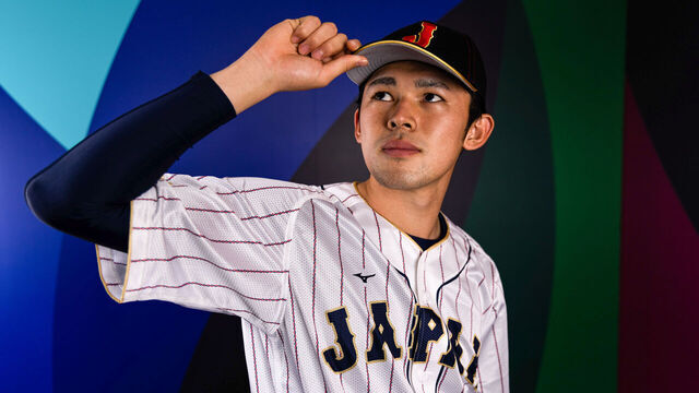 TOKYO, JAPAN - MARCH 08: Roki Sasaki #14 of Team Japan poses during the 2023 WBC Workout Day Tokyo at Tokyo Dome on Wednesday, March 8, 2023 in Tokyo, Japan.