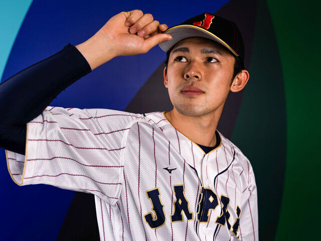 TOKYO, JAPAN - MARCH 08: Roki Sasaki #14 of Team Japan poses during the 2023 WBC Workout Day Tokyo at Tokyo Dome on Wednesday, March 8, 2023 in Tokyo, Japan.