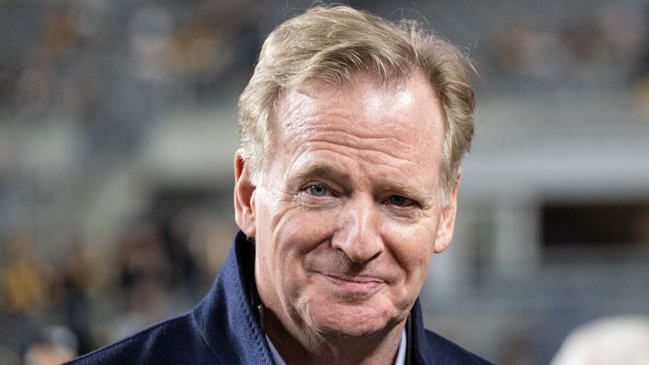 PITTSBURGH, PA - October 28: NFL Commissioner Roger Goodell smiles before the game between the Pittsburgh Steelers and the New York Giants at Acrisure Stadium on October 28, 2024 in Pittsburgh, PA.