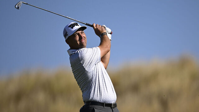 CABO SAN LUCAS, MEXICO - NOVEMBER 09: Justin Lower of the United States plays his shot from the second tee during the third round of the World Wide Technology Championship 2024 at El Cardonal at Diamante on November 09, 2024 in Cabo San Lucas, Mexico.