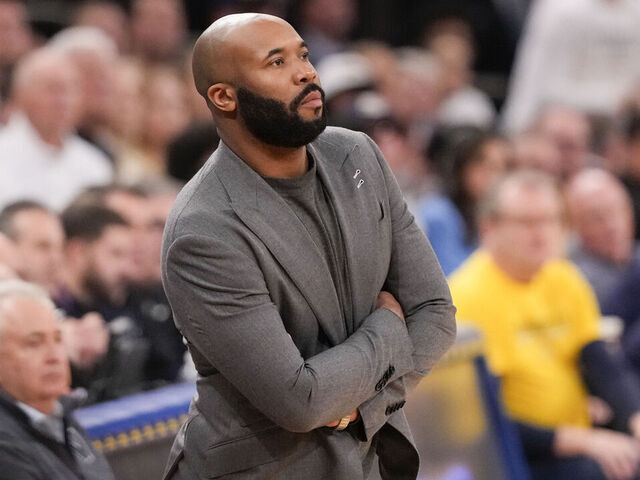 NEW YORK, NY - MARCH 14: Head coach Kyle Neptune of the Villanova Wildcats looks on during a quarterfinal game in the Big East Tournament against the Marquette Golden Eagles at Madison Square Garden on March 14, 2024 in New York City. .
