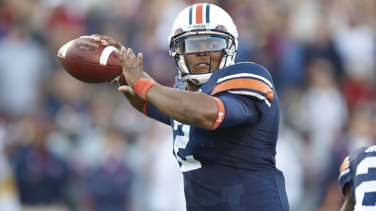 College Football: Auburn QB Cam Newton (2) during warmups before game vs Mississippi. Oxford, MS 10/30/2010 CREDIT: Gary Bogdon