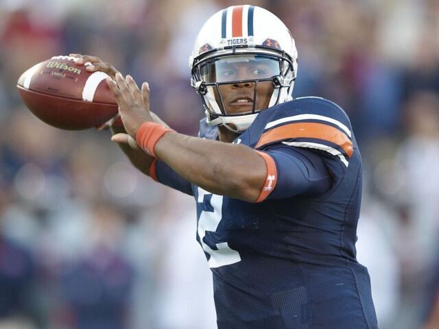 College Football: Auburn QB Cam Newton (2) during warmups before game vs Mississippi. Oxford, MS 10/30/2010 CREDIT: Gary Bogdon