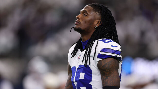 ARLINGTON, TEXAS - NOVEMBER 10: CeeDee Lamb #88 of the Dallas Cowboys looks on before a game against the Philadelphia Eagles at AT&T Stadium on November 10, 2024 in Arlington, Texas.