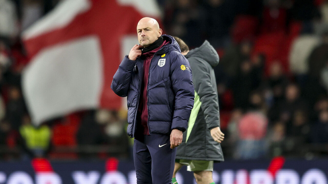 LONDON, ENGLAND - NOVEMBER 17: Interim Head Coach Lee Carsley of England after his sides 5-0 win during the UEFA Nations League 2024/25 League B Group B2 match between England and Republic of Ireland at Wembley Stadium on November 17, 2024 in London, England.