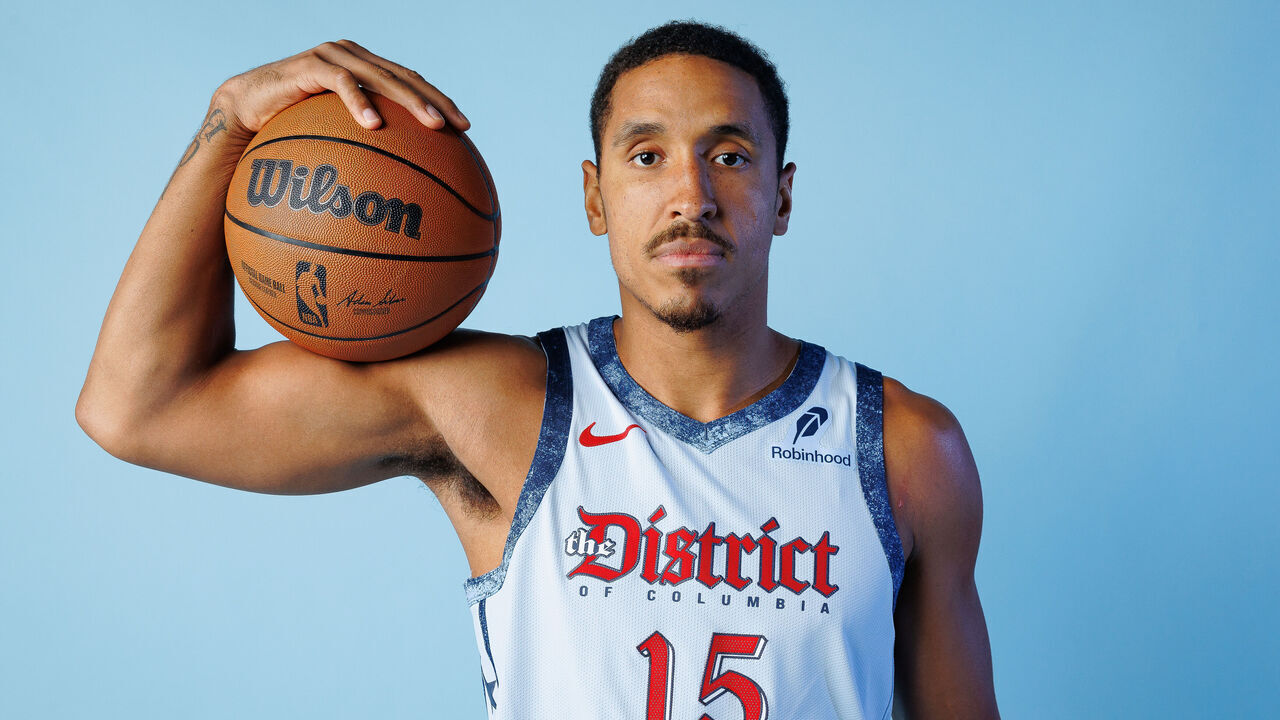 WASHINGTON, D.C. - SEPTEMBER 30: Malcolm Brogdon #15 of the Washington Wizards poses for a portrait during NBA media day on September 30, 2024 at Entertainment and Sports Arena in Washington, D.C. Mandatory Copyright Notice: Copyright 2024 NBAE