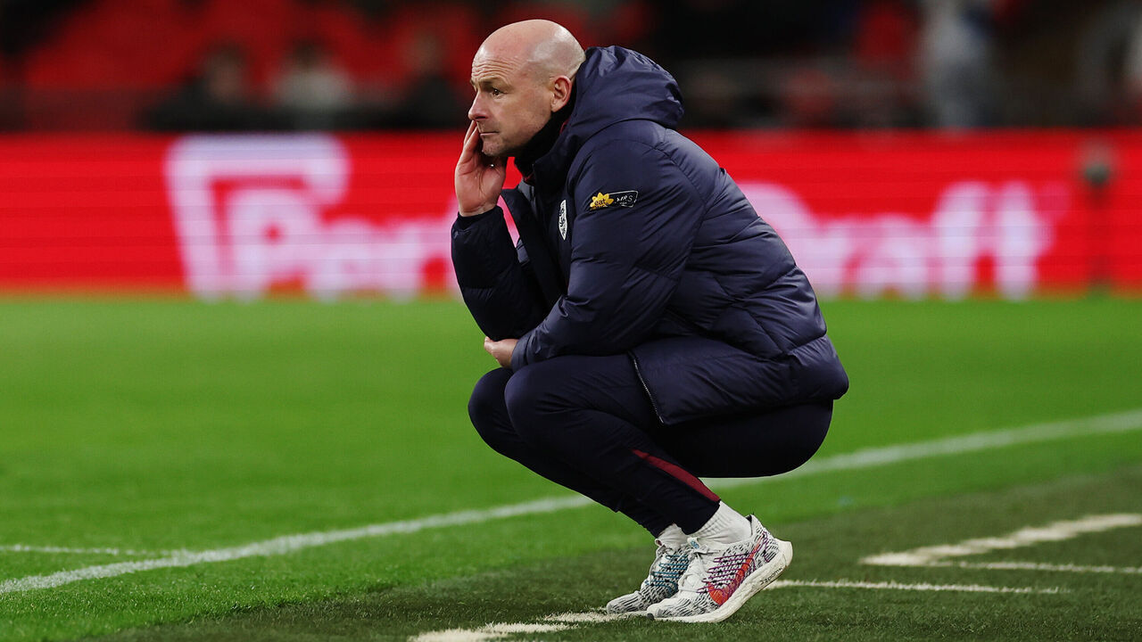 LONDON, ENGLAND - NOVEMBER 17: Lee Carsley, Interim Head Coach of England, looks on during the UEFA Nations League 2024/25 League B Group B2 match between England and Republic of Ireland at Wembley Stadium on November 17, 2024 in London, England.