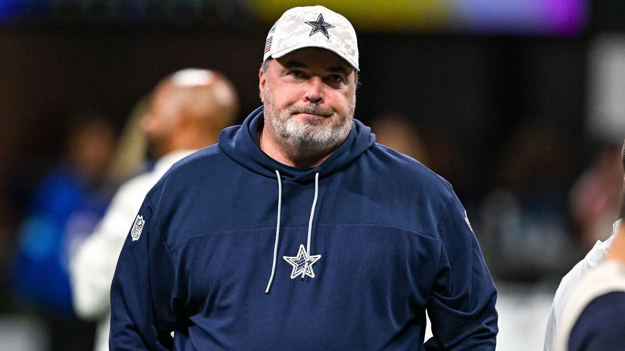 ATLANTA, GA NOVEMBER 03: Dallas head coach Mike McCarthy looks on prior to the start of the NFL game between the Dallas Cowboys and the Atlanta Falcons on November 3rd, 2024 at Mercedes-Benz Stadium in Atlanta, GA.