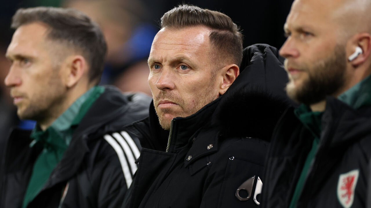 CARDIFF, WALES - NOVEMBER 19: Craig Bellamy, Head Coach of Wales, looks on prior to the UEFA Nations League 2024/25 League B Group B4 match between Wales and Iceland at Cardiff City Stadium on November 19, 2024 in Cardiff, Wales.