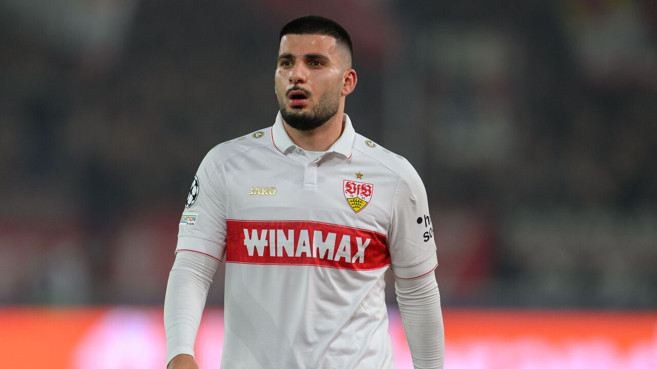 STUTTGART, GERMANY - NOVEMBER 06: Deniz Undav of VfB Stuttgart reacts during the UEFA Champions League 2024/25 League Phase MD4 match between VfB Stuttgart and Atalanta BC at Stuttgart Arena on November 06, 2024 in Stuttgart, Germany.