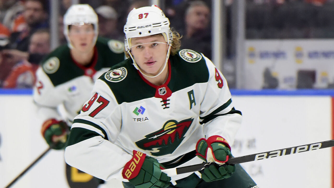 EDMONTON, CANADA - NOVEMBER 21: Kirill Kaprizov #97 of the Minnesota Wild in action during the game against the Edmonton Oilers at Rogers Place on November 21, 2024 in Edmonton, Alberta, Canada.
