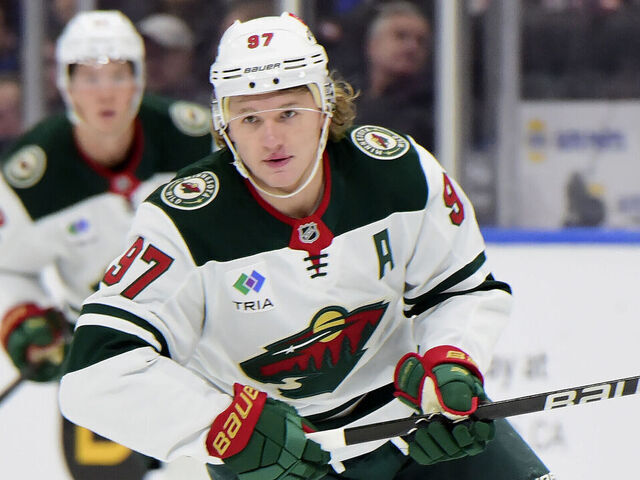EDMONTON, CANADA - NOVEMBER 21: Kirill Kaprizov #97 of the Minnesota Wild in action during the game against the Edmonton Oilers at Rogers Place on November 21, 2024 in Edmonton, Alberta, Canada.