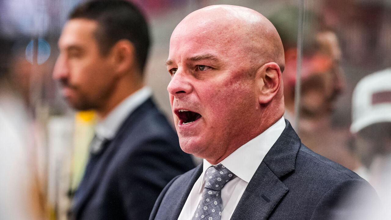 RALEIGH, NORTH CAROLINA - OCTOBER 31: Head coach Jim Montgomery of the Boston Bruins looks on during the second period against the Carolina Hurricanes at Lenovo Center on October 31, 2024 in Raleigh, North Carolina.