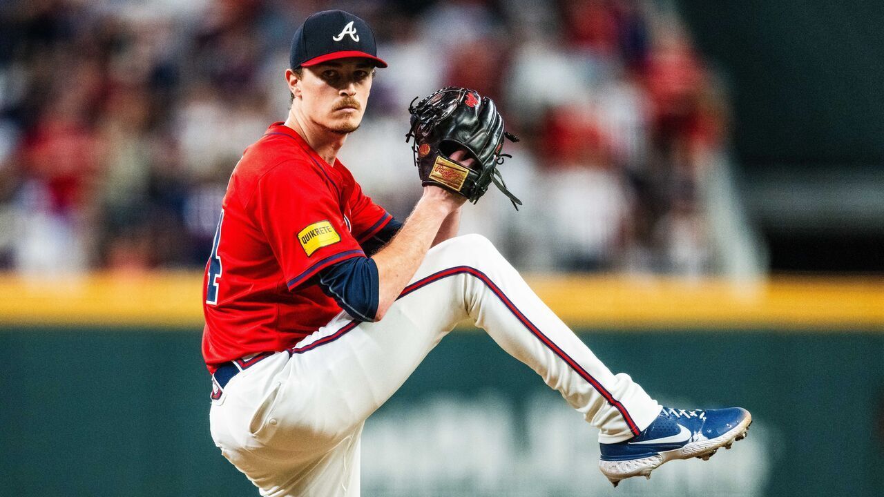 ATLANTA, GA - SEPTEMBER 27: Max Fried #54 of Atlanta Braves pitches in the ninth inning against the Kansas City Royals at Truist Park on September 27, 2024 in Atlanta, Georgia.