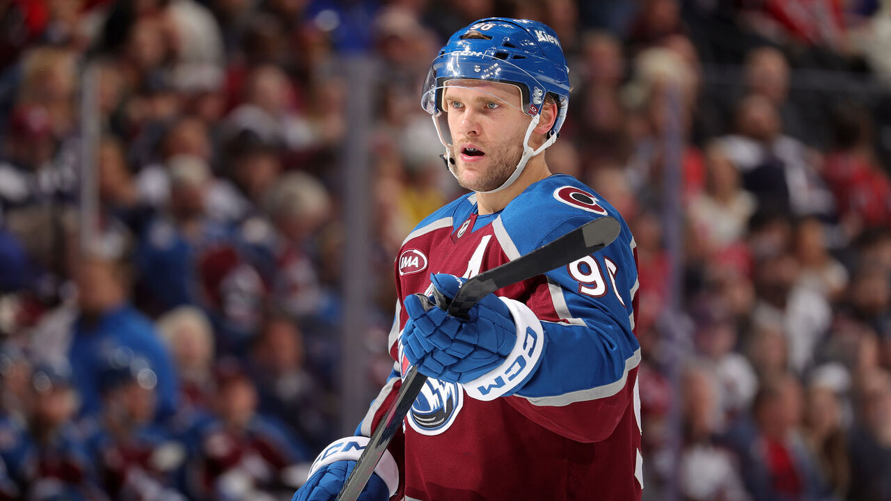 DENVER, COLORADO - NOVEMBER 15: Mikko Rantanen #96 of the Colorado Avalanche skates against the Washington Capitals at Ball Arena on November 15, 2024 in Denver, Colorado.