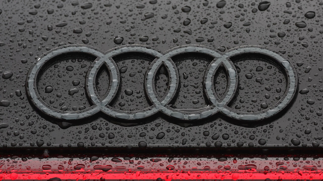 Audi logo is seen on a car before first practice ahead of the Formula 1 Grand Prix of The Netherlands at Circuit Zandvoort in Zandvoort, Netherlands on August 23, 2024.