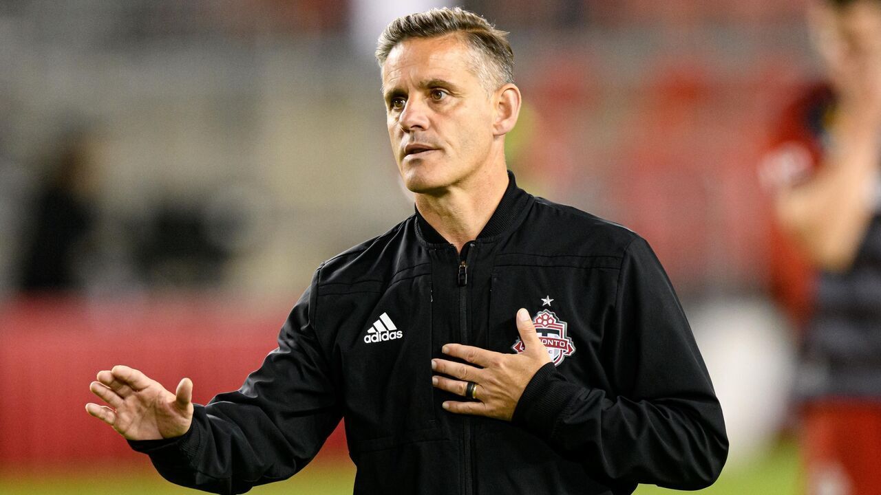 TORONTO, ON - OCTOBER 02: Toronto FC Head coach John Herdman reacts after losing the MLS soccer regular season game between the New York Red Bulls and the Toronto FC on October 2, 2024, at BMO Field in Toronto, ON, Canada.