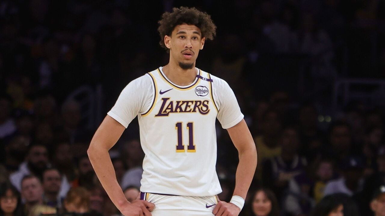 LOS ANGELES, CA - OCTOBER 26: Jaxson Hayes #11 of the Los Angeles Lakers looks on during the game against the Sacramento Kings on October 26, 2024 at Crypto.Com Arena in Los Angeles, California. NOTE TO USER: User expressly acknowledges and agrees that, by downloading and/or using this Photograph, user is consenting to the terms and conditions of the Getty Images License Agreement. Mandatory Copyright Notice: Copyright 2024 NBAE