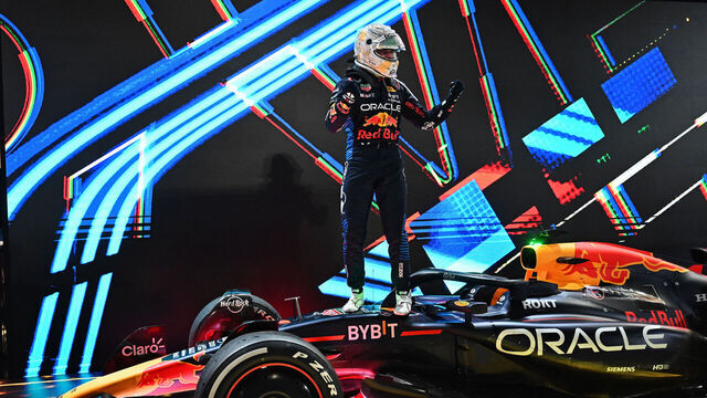 LUSAIL CITY, QATAR - DECEMBER 01: Race winner Max Verstappen of the Netherlands and Oracle Red Bull Racing celebrates in parc ferme during the F1 Grand Prix of Qatar at Lusail International Circuit on December 01, 2024 in Lusail City, Qatar.