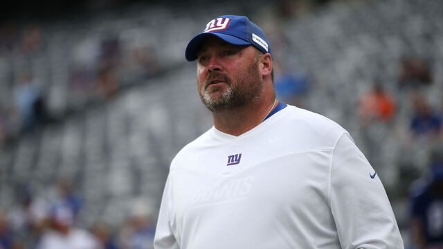 EAST RUTHERFORD, NEW JERSEY - AUGUST 29: New York Giants senior offensive assistant Freddie Kitchens walks on the field prior to NFL preseason football game against the New England Patriots at MetLife Stadium on August 29, 2021 in East Rutherford, New Jersey.