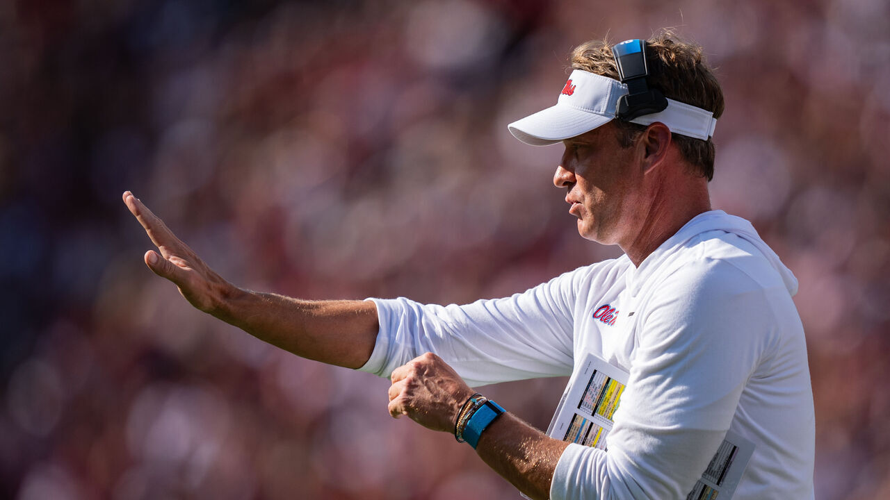 COLUMBIA, SOUTH CAROLINA - OCTOBER 05: Head coach Lane Kiffin of the Mississippi Rebels looks on during their game against the South Carolina Gamecocks at Williams-Brice Stadium on October 05, 2024 in Columbia, South Carolina.