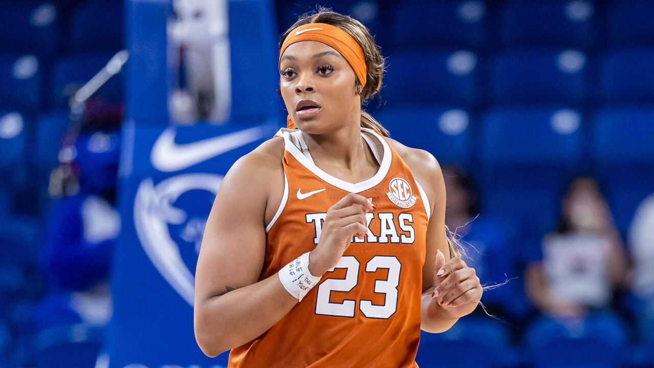 CHICAGO, ILLINOIS - NOVEMBER 17: Aaliyah Moore #23 of the Texas Longhorns is seen during the game against the DePaul Blue Demons at Wintrust Arena on November 17, 2024 in Chicago, Illinois.