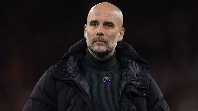LIVERPOOL, ENGLAND - DECEMBER 1: Manchester City manager Pep Guardiola acknowledges the fans after the Premier League match between Liverpool FC and Manchester City FC at Anfield on December 1, 2024 in Liverpool, England.