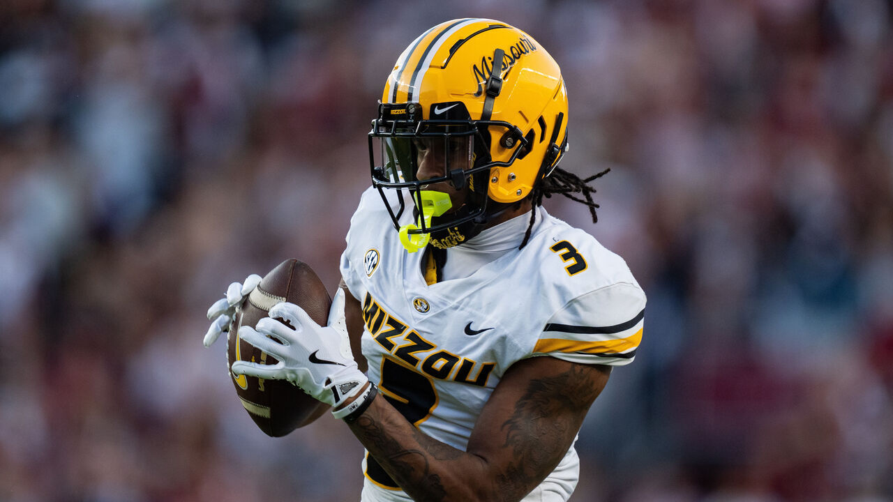 COLUMBIA, SOUTH CAROLINA - NOVEMBER 16: Luther Burden III #3 of the Missouri Tigers plays against the South Carolina Gamecocks during their game at Williams-Brice Stadium on November 16, 2024 in Columbia, South Carolina.
