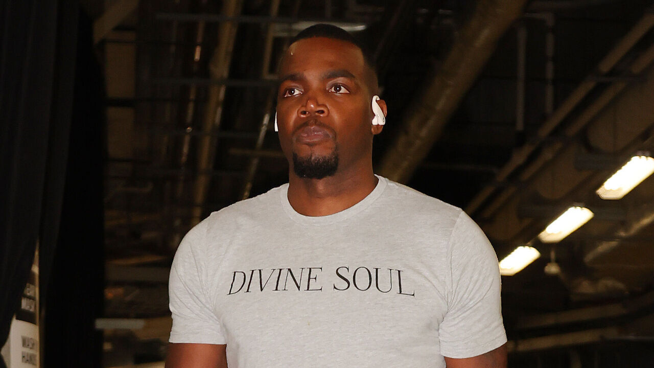 MIAMI, FLORIDA - MAY 10: Paul Millsap #8 of the Philadelphia 76ers arrives prior to Game Five of the Eastern Conference Semifinals against the Miami Heat at FTX Arena on May 10, 2022 in Miami, Florida.