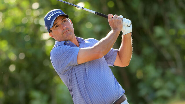 SOUTHAMPTON, BERMUDA - NOVEMBER 17: Kevin Kisner of the United States plays his shot from the fourth tee during the final round of the Butterfield Bermuda Championship 2024 at Port Royal Golf Course on November 17, 2024 in Southampton, Bermuda.
