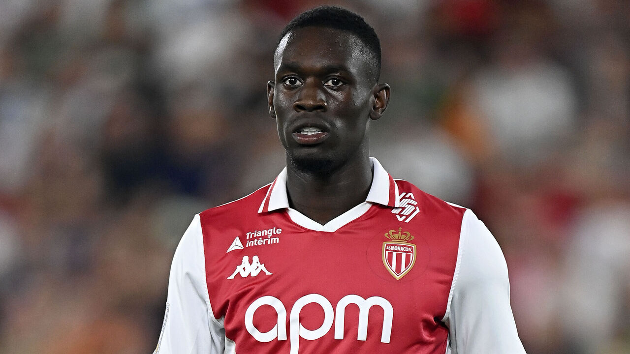 MONACO, MONACO - AUGUST 17: Folarin Balogun of AS Monaco running during the Ligue 1 match between AS Monaco and AS Saint-Etienne at Stade Louis II on August 17, 2024 in Monaco, Monaco.