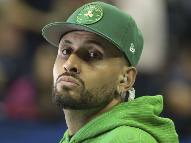 NEW YORK, NEW YORK - SEPTEMBER 5: Nick Kyrgios comments for ESPN day eleven of the 2024 US Open Tennis Championships at the USTA Billie Jean King Tennis Center on September 5, 2024 in Flushing Meadows, Queens, New York City.