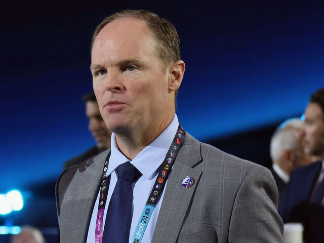 LAS VEGAS, NEVADA - JUNE 29: Kevyn Adams of the Buffalo Sabres attends the NHL Draft at Sphere on June 29, 2024 in Las Vegas, Nevada.