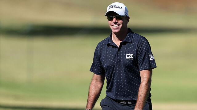 SUN CITY, SOUTH AFRICA - DECEMBER 06: Julien Guerrier of France smiles on the 18th hole on Day Two of the Nedbank Golf Challenge 2025 at Gary Player CC on December 06, 2024 in Sun City, South Africa.