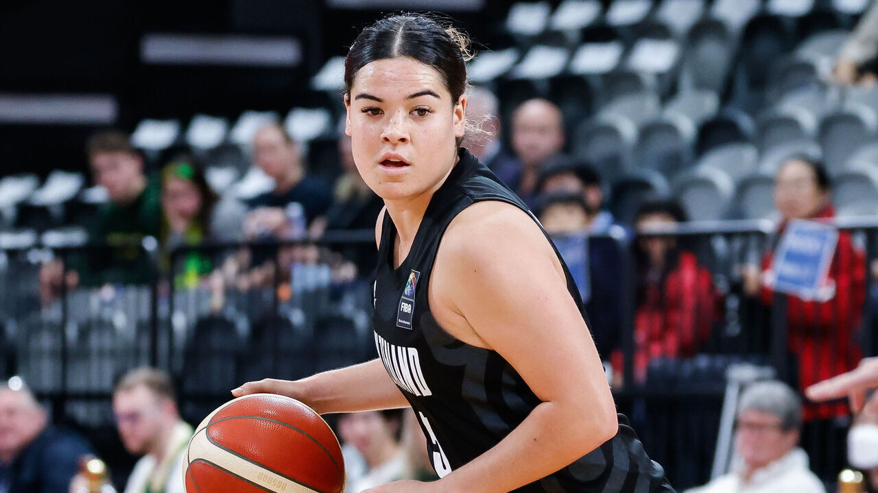 SYDNEY, AUSTRALIA - JULY 02: Charlisse Leger-Walker of New Zealand in action during the FIBA Women’s Asia Cup Australia 2023 match between Australia and New Zealand at Sydney Olympic Park Sports Centre on July 02, 2023 in Sydney, Australia.